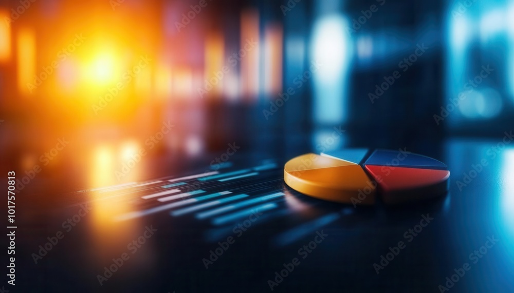 Strategic business plan with a pie chart and bar graphs, concept of ...