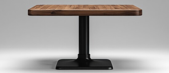 Poster - Wooden Table with Black Metal Base