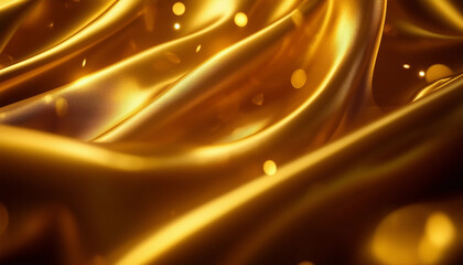 Wall Mural - Flowing golden fabric