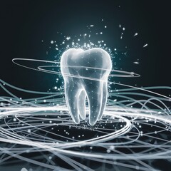 Wall Mural - a visually striking and conceptual representation of a human tooth.