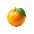 © MohammedShoaib - An orange fruit with a green leaf attached, on a white png background