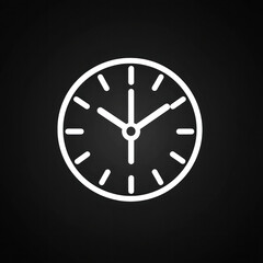 Clock icon with digital numbers showing 11:59 about to strike midnight. Black background with glowing red digits.