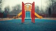 © Intelligent Horizons - A moody atmospheric image of an empty playground at dusk conveying a sense of nostalgia melancholy and the loss of childhood innocence  The deep depth of field and shadows create a contemplative