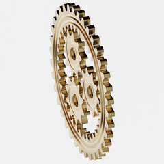 Wall Mural - cog wheel on white background