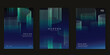 © babeer - Modern gradient poster aurora design vector set. Minimalist cover template with vibrant northern light line collection. Ideal design for background, social media, cover, banner, flyer, ads.