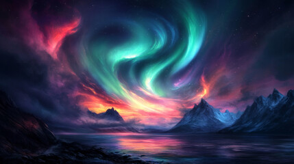 A literary illustration of the Aurora Borealis featured in an epic novel, with the aurora representing a key element in the storyline.