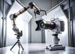 © hapsuwanArt - Futuristic Robotic Arm Working In A Modern Photography Studio, Interacting With A Digital Camera.