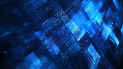 Wall Mural - abstract blue tech background: high-tech blue abstract background featuring futuristic grid lines an