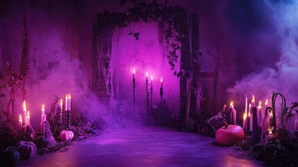 Wall Mural - playful purple halloween backdrop