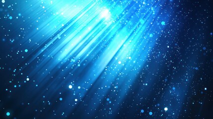 blue abstract background with light effects: glowing light rays radiating across a deep blue abstrac