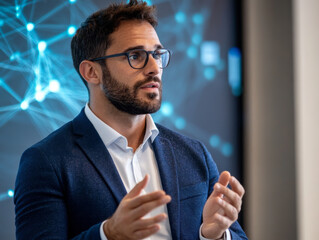 A presentation on the role of AI in cybersecurity, explaining how machine learning helps to identify and mitigate complex threats.