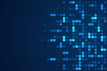 Wall Mural - digital technology background. digital data dots blue pattern pixel background