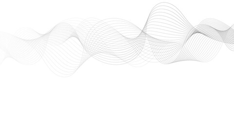White wave curve lines banner background design. Abstract soft wave lines dynamic flowing gray light isolated background. Vector Illustration of the gray pattern of lines. Black stripes on white .