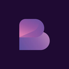 3d icon b logo design