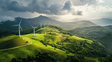 Wall Mural - renewable energy for businesses, helping organizations reduce their carbon footprint by adopting sus