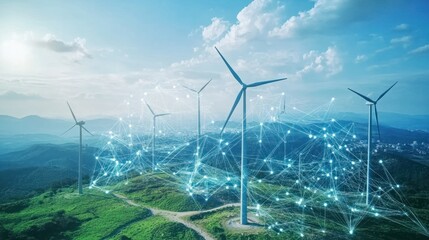 Wall Mural - renewable energy transition for businesses, guiding businesses through the process of shifting from 