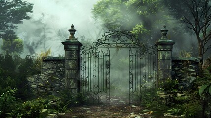 Canvas Print - Enchanted Forest Gate: A Mystical Entrance