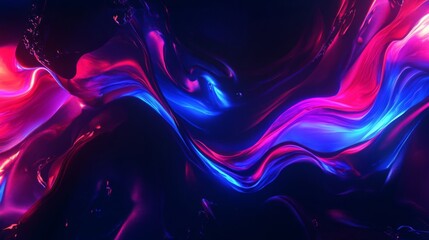 Abstract Swirling Neon Lights in Red and Blue Hues