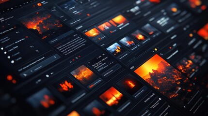 Digital Interface with Fire Images