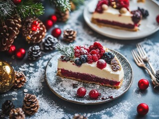 Canvas Print - Seasonal dessert on the table