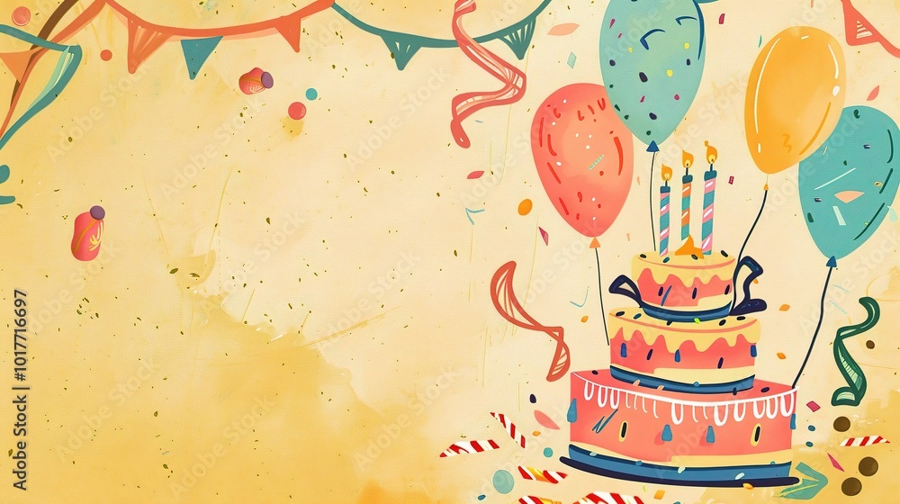 Simple Design on Birthday Background - a charming and festive visual ...