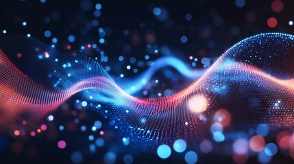 Digital background for tech, AI, data, audio, graphics, and more