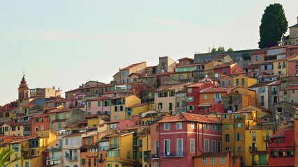 Wall Mural - View of the colourful buildings in Menton, France