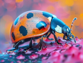 Canvas Print - Ladybug Close Up: A Detailed Look at Nature's Beauty