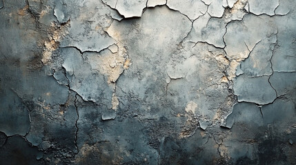 Cracked concrete wall texture background with copyspace.