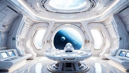 Wall Mural - Futuristic spaceship interior