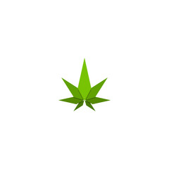 Wall Mural - Marijuana abstract logo icon isolated on white background