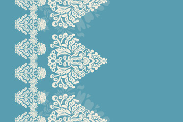 Wall Mural - Ikat floral vintage design embroidary seamless pattern on background vector illustration.Ikat ethnic oriental embroidery traditional.Indian Ikat pattern Aztec style retro. design for texture,fabric.