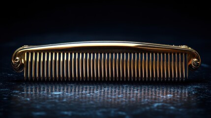 Sticker - Gold Comb on Black Background