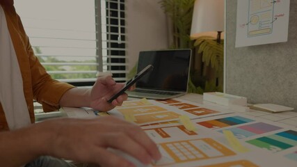 Wall Mural - web developers are designing the layout of digital products to meet the current people's interests, 