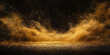 © Diana Berber - Golden dust and sand on the black background, scattered gold dust, sand effect with glitters and sequins. Wallpaper and banner.