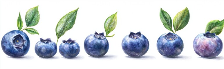 Wall Mural - This is an isolated blueberry cut out on a transparent background,