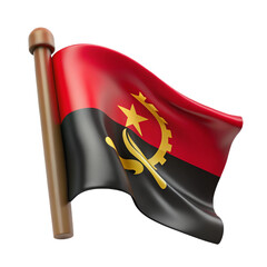 Wall Mural -  Angola Flag   3d cartoon style illustration