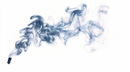 Wall Mural - Smoke Swirls on a White Background