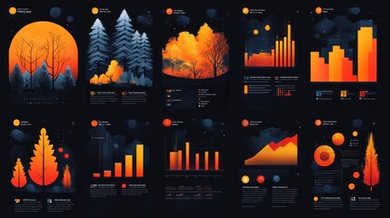 Canvas Print - autumnal data visualization