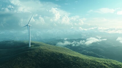 Wall Mural - wind and solar energy solutions for companies, a combined approach to maximizing green energy potent