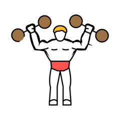 Wall Mural - circus strongman carnival show line icon vector. circus strongman carnival show sign. isolated symbol illustration