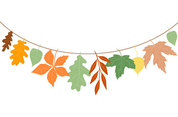Wall Mural - autumn leaves isolated on a white background. simple vector autumn collection for greeting holiday c