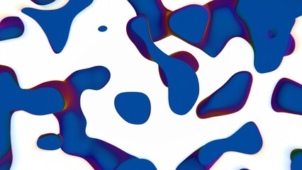 Aufkleber - Abstract organic shapes in blue and pink with flowing cutouts..