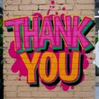 © its4u_kijo - Thank you graffiti on brick wall