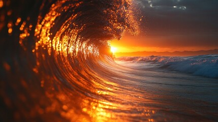 Canvas Print - Golden Sunset Wave