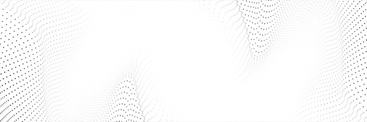 Wall Mural - Wave 3d. Wave of particles. Futuristic point wave. Design for poster. Technology vector background. modern.