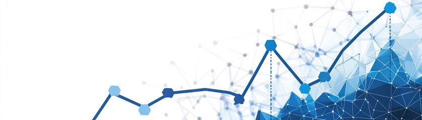 Poster - Abstract graphic representing data trends with interconnected nodes and lines.