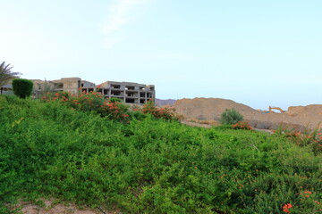 Construction works at Dead Sea hotels in Sweimeh, Swemeh, Jordan