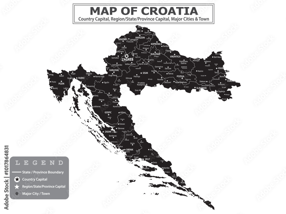 European Country Geography Political Map Political Map Of Country With