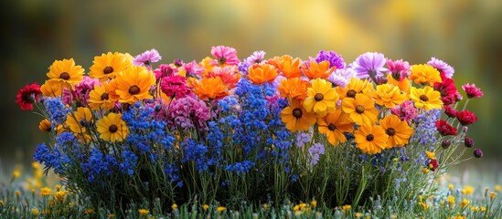 Poster - A vibrant display of colorful flowers